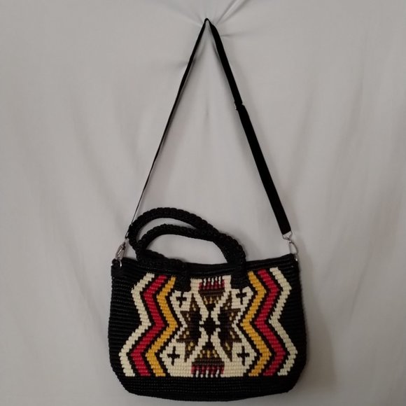 YVETTE'S LARGE STRAW BOHO SHOULDER/ HAND BAG W/ STRAP. - Picture 4 of 9
